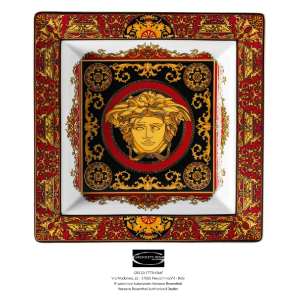 Square Bowl 22 cm - Medusa Red - Versace Rosenthal
