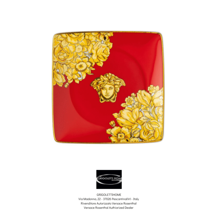 coppetta quadra piana cm 12 rosso medusa rhapsody versace rosenthal