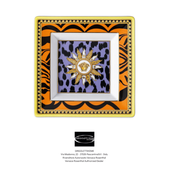 svuotatasche coppa quadra cm 14 jungle animalier versace rosenthal