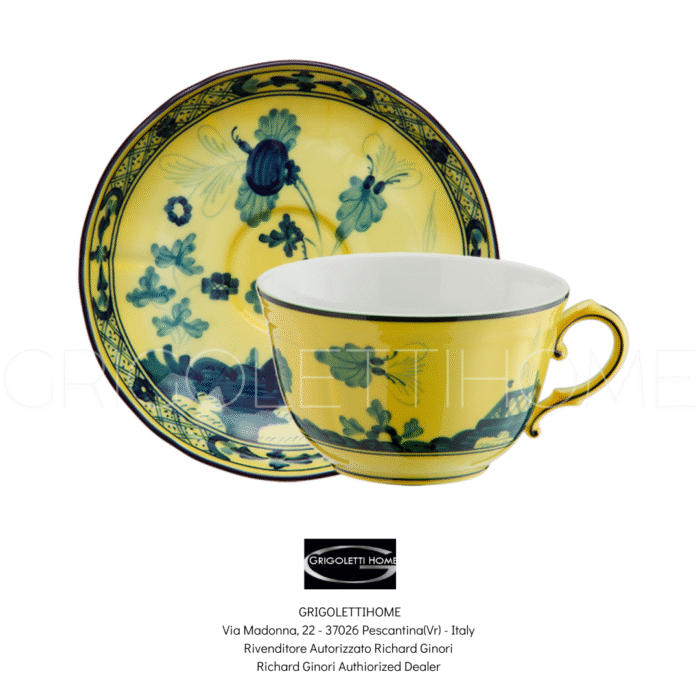 tazza da te con piatto oriente italiano citrino ginori1735