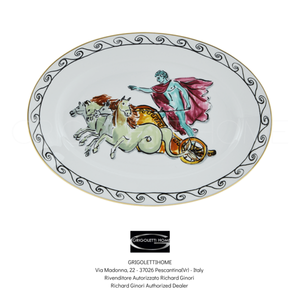 vassoio ovale grande cm 34 chariot white il viaggio di nettuno ginori 1735 grigolettihome