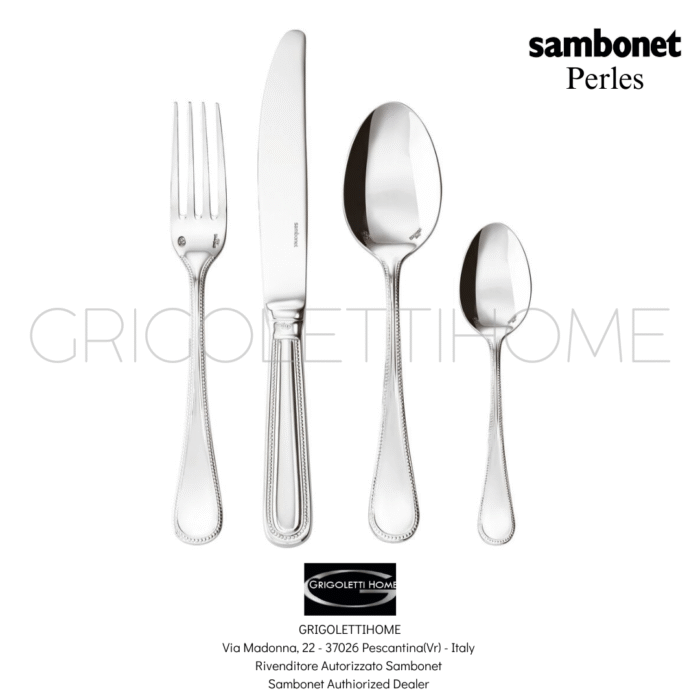 Servizio Posate 24 Pezzi per 6 Persone Perles Acciaio Mirror - Sambonet - GrigolettiHome