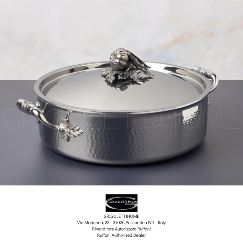 pentola tegame brasato acciaio cm 30 con maniglie opus prima ruffoni grigolettihome