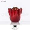 Vaso Fazzoletto Medio h cm 24 - Rosso Verde Mela - Venini Vaso Fazzoletto Medio h cm 24 - Rosso / Verde Mela - Venini