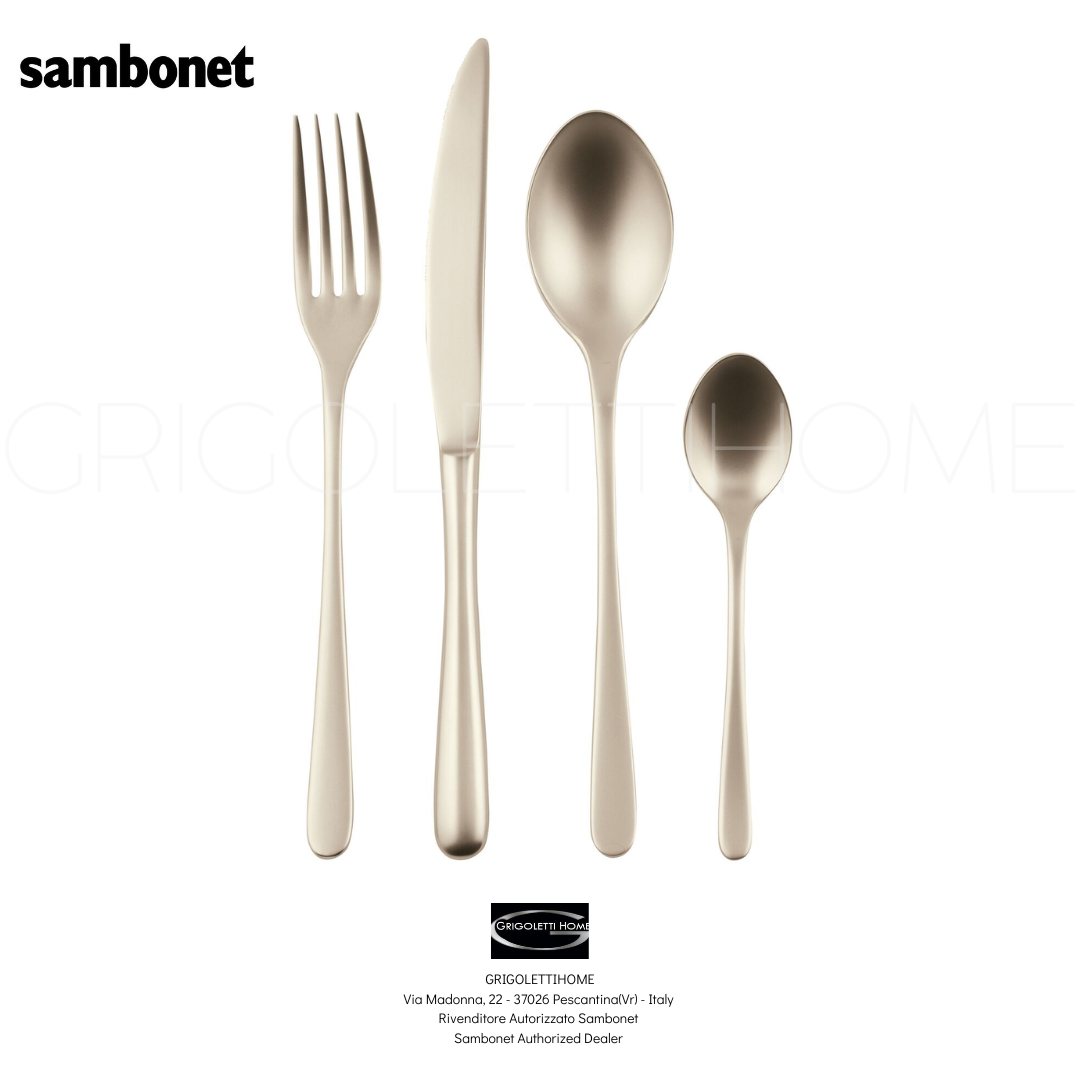 set posate 24 48 pezzi 6 12 persone taste antique pvd champagne sambonet