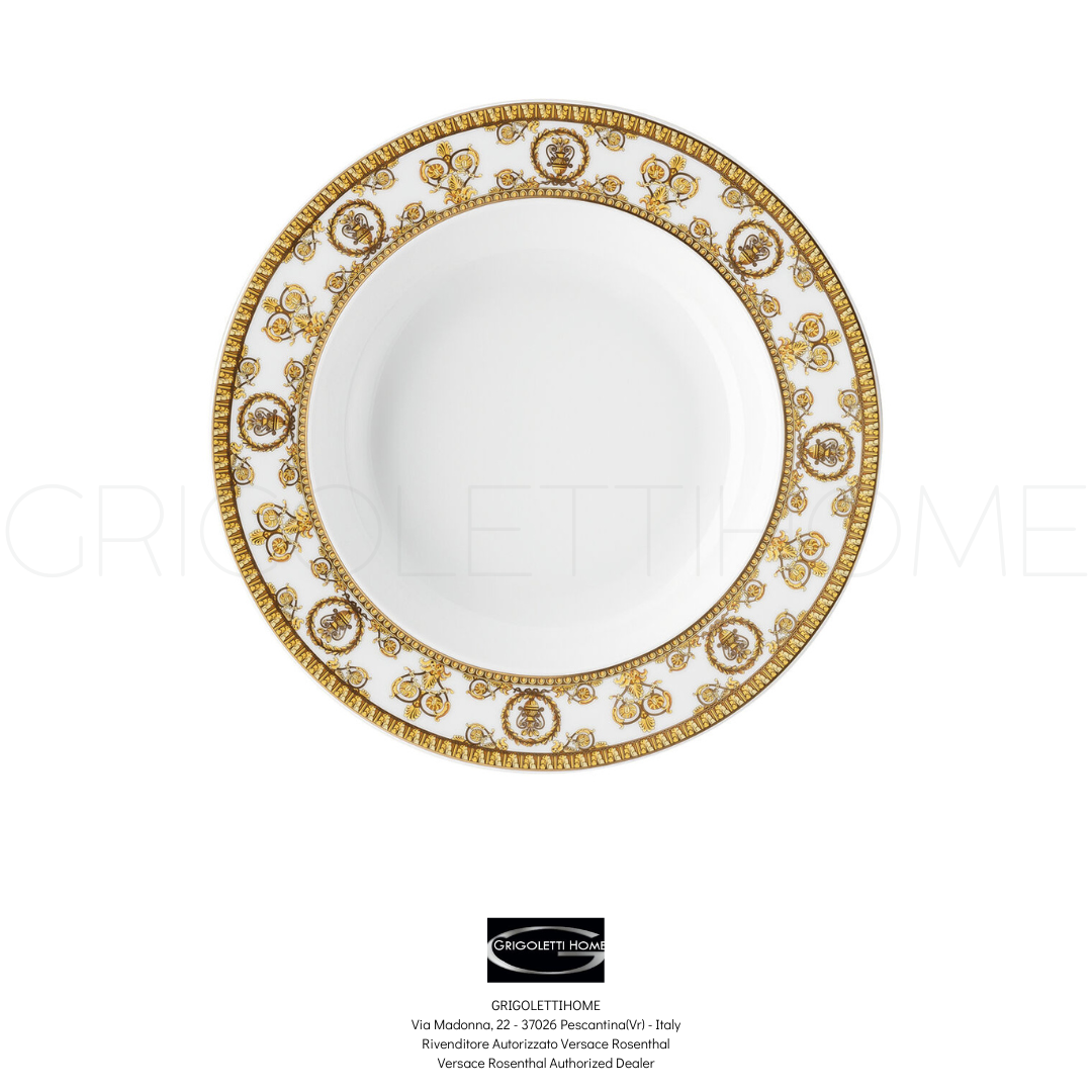piatto fondo cm 22 i love baroque bianco versace rosenthal grigolettihome rivenditore verona