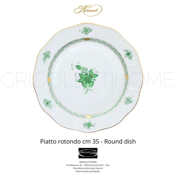 piatto rotondo 35 apponyi verde herend grigolettihome rivenditore verona