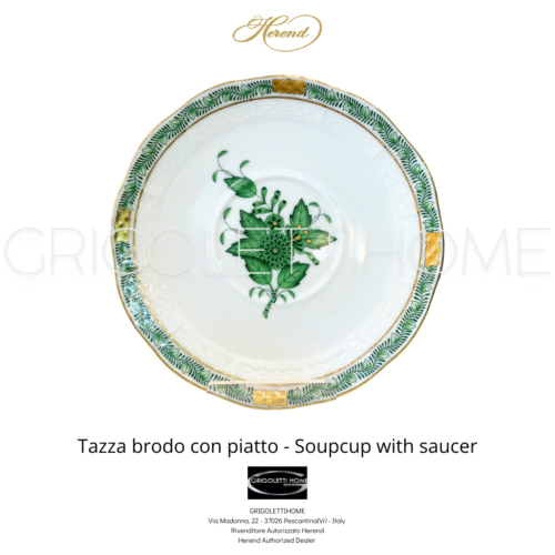 tazza brodo con piatto apponyi verde herend grigolettihome rivenditore verona 1