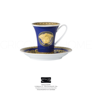 tazza caffe espresso con piattino medusa blue versace rosenthal grigolettihome rivenditore verona