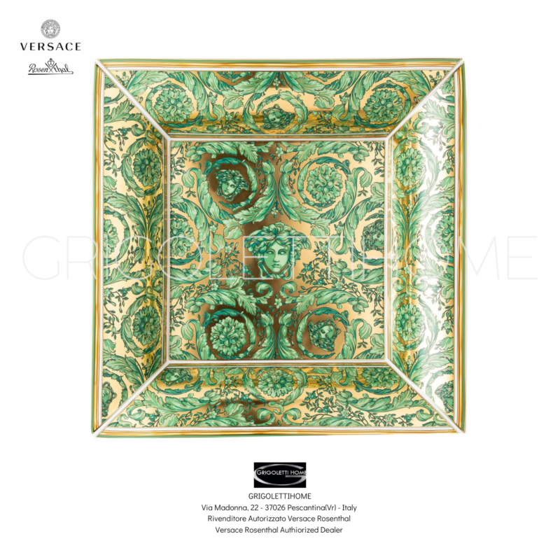 coppa quadra cm 28 garland green versace rosenthal grigolettihome
