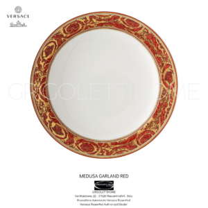 piatto fondo medusa garland red versace rosenthal grigolettihome