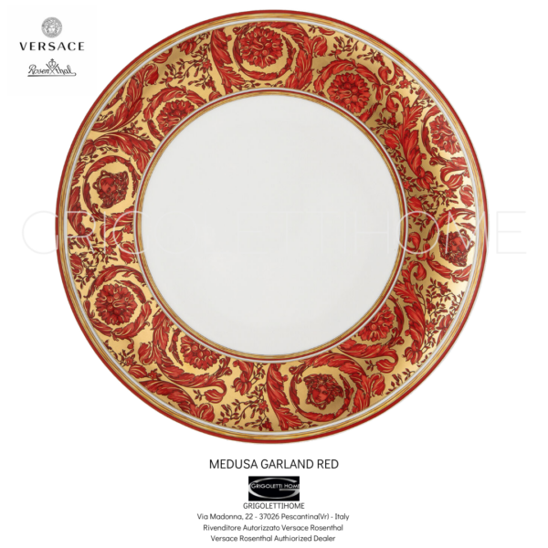 piatto piano medusa garland red versace rosenthal grigolettihome piatto piano medusa garland red versace rosenthal grigolettihome