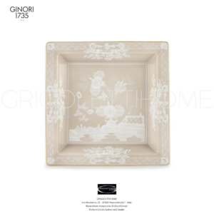 Svuotatasche quadrato grande cm 24,5- Oriente Italiano Beige Meringa - Richard Ginori