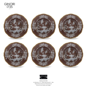set 6 piatti fondi oriente italiano castagna ginori 1735 grigolettihome