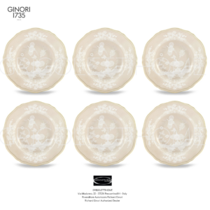 set 6 piatti fondi oriente italiano meringa ginori 1735 grigolettihome