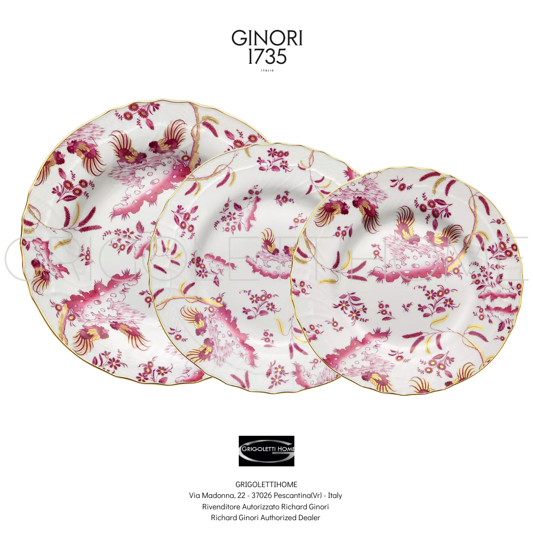 Service Assiettes Richard Ginori Antico Doccia - 12 Pièces + Saladier - Blanc - 4 Personnes