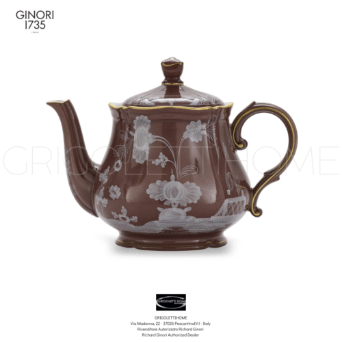 teiera marrone castagna oriente italiano ginori 1735 grigolettihome rivenditore verona