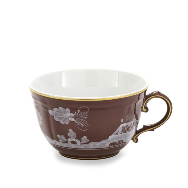 tazza tè con piattino marrone castagna oriente italiano ginori grigolettihome italian reseller (6)