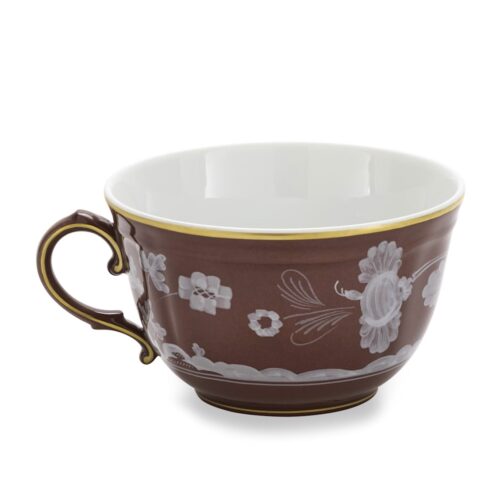tazza tè con piattino marrone castagna oriente italiano ginori grigolettihome italian reseller (7)