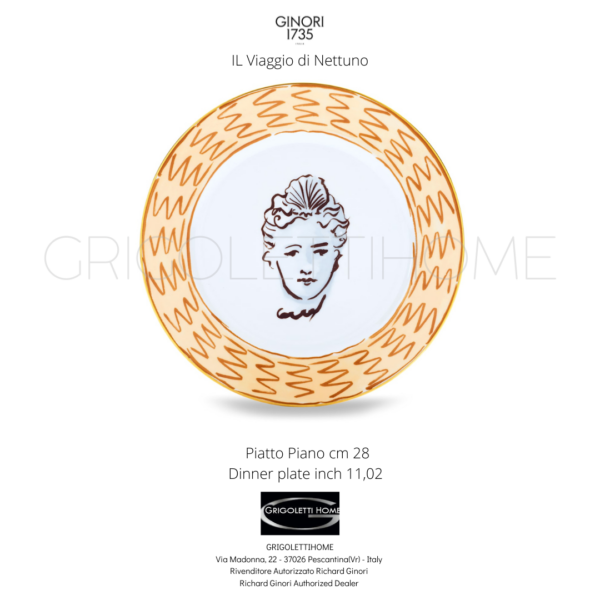 Piatto Piano cm 28 - Il Viaggio di Nettuno Terracotta - Richard Ginori  / GINORI 1735
