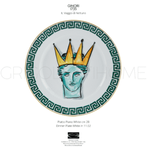 Piatto Piano cm 28 Il Viaggio di Nettuno white richard Ginori ginori 1735 grigolettihome rivenditorePiatto Piano White cm 28 Il viaggio di Nettuno Richard Ginori