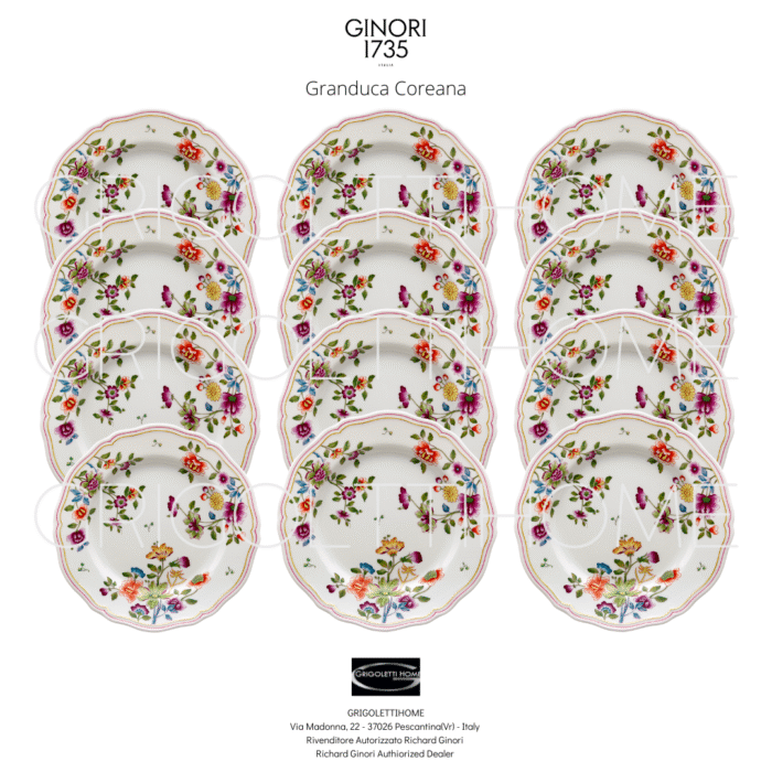 Set 12 piatti Piani cm 26,5 Granduca Coreana Richard GinoriGinori1735 GrigolettiHome