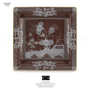 Svuotatasche quadrato grande cm 24,5 x 24,5 - Oriente Italiano Marrone Castagna - Richard Ginori
