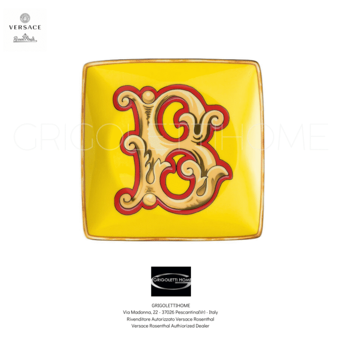 Piatto coppetta quadrata cm 12x12 - Holiday Alphabet Lettera B - Versace Rosenthal