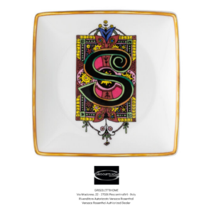 lettera s Piatto coppetta quadrata cm 12x12 - Holiday Alphabet Lettera S - Versace Rosenthal
