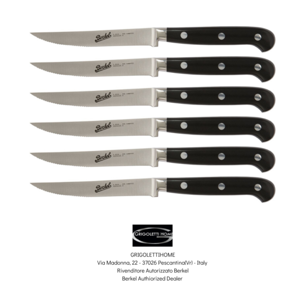 Set 6 coltelli da bistecca AdHoc lama seghettata - Nero