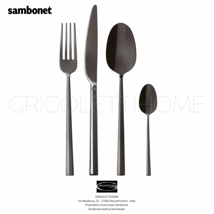 Set Posate 24 pezzi 6 persone - Rock Pvd 2Black Nero - Sambonet