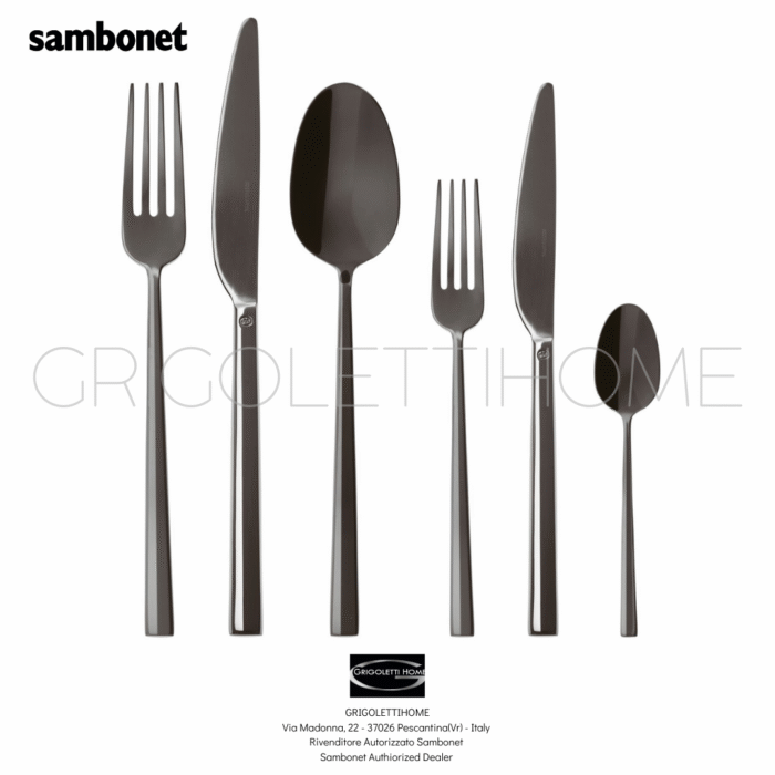 Set Posate 36 pezzi 6 persone - Rock Pvd 2Black Nero - Sambonet