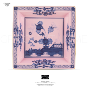 Svuotatasche quadrato grande cm 24,5 x 24,5 - Oriente Italiano Rosa Azalea - Richard Ginori-Ginori1735