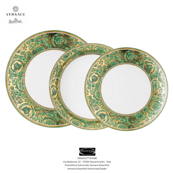 VERSACE (38) Set Servizio piatti 18 pezzi per 6 persone - Medusa Garland Green - Versace Rosenthal