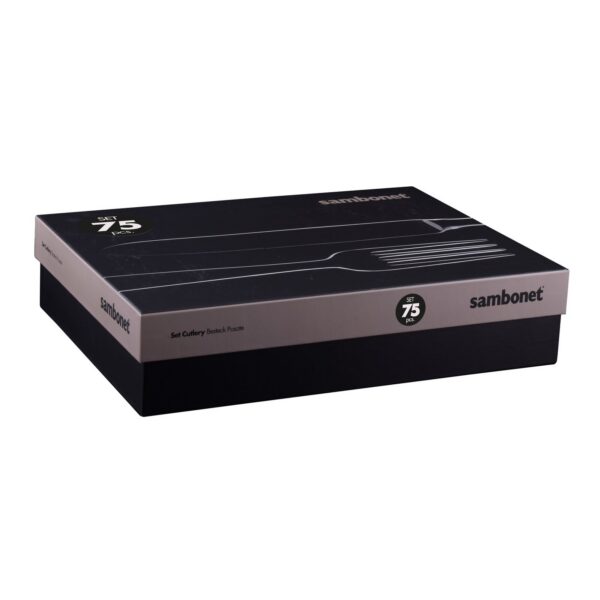 Set Posate 75 pezzi 12 persone - Linea Q Manico Monoblocco - Sambonet - Acciaio inox mirror