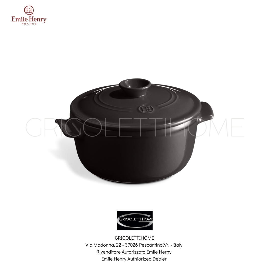 Cocotte/Casseruola Tonda 2,5 litri ø cm 22,5 Nero/Fusain - cod. EH794525 - Emile Henry