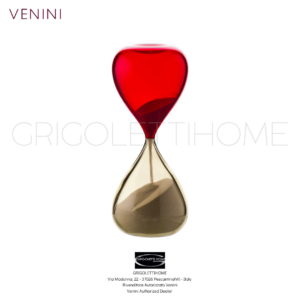VENINI (1) Clessidra 420.06 Giallo Paglierino, Rosso - h 25 cm /inch 9.84 - Venini