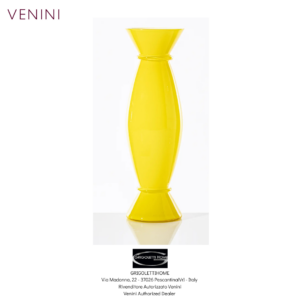 VENINI (10) Vaso Acco Giallo Ginkgo Biloba h cm 44 / inc 17,32 - Venini
