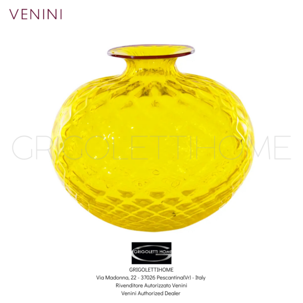 Vaso Monofiore Balloton 100.36 Giallo Ginkgo Biloba h 12 cm / inch 4.72 - Venini