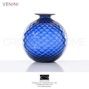 balloton Medio Zaffiro 100.18 h cm 20,5 - Venini Vaso Monofiore Balloton Medio 100.18 Blu Zaffiro h 20,5 cm/in 8.07- Venini