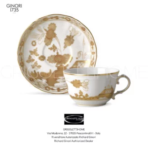 Tazza t&egrave; con piatto - 220 ml - Oriente Italiano Aurum - Richard Ginori / GINORI1735