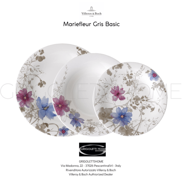 Set piatti Mariefleur Gris Basic Villeroy & Boch GrigolettiHome