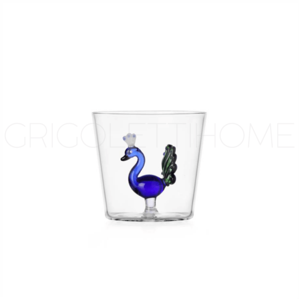 Bicchiere Pavone Blu Animal Farm Ichendorf Milano GrigolettiHome
