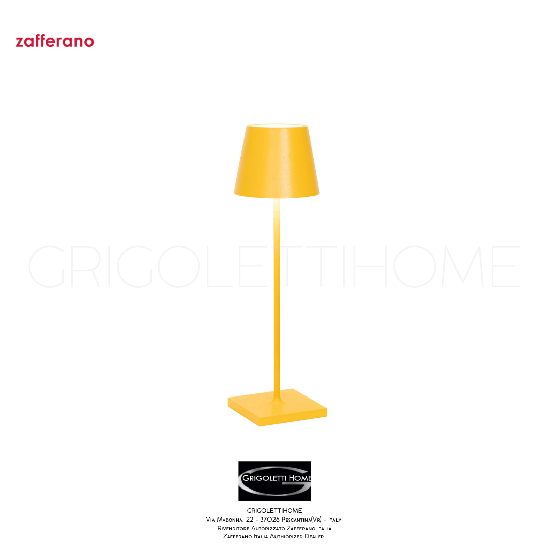 Lampada Ricaricabile Dimmerabile Poldina Pro h cm 38 – Zafferano – Colore Ocra