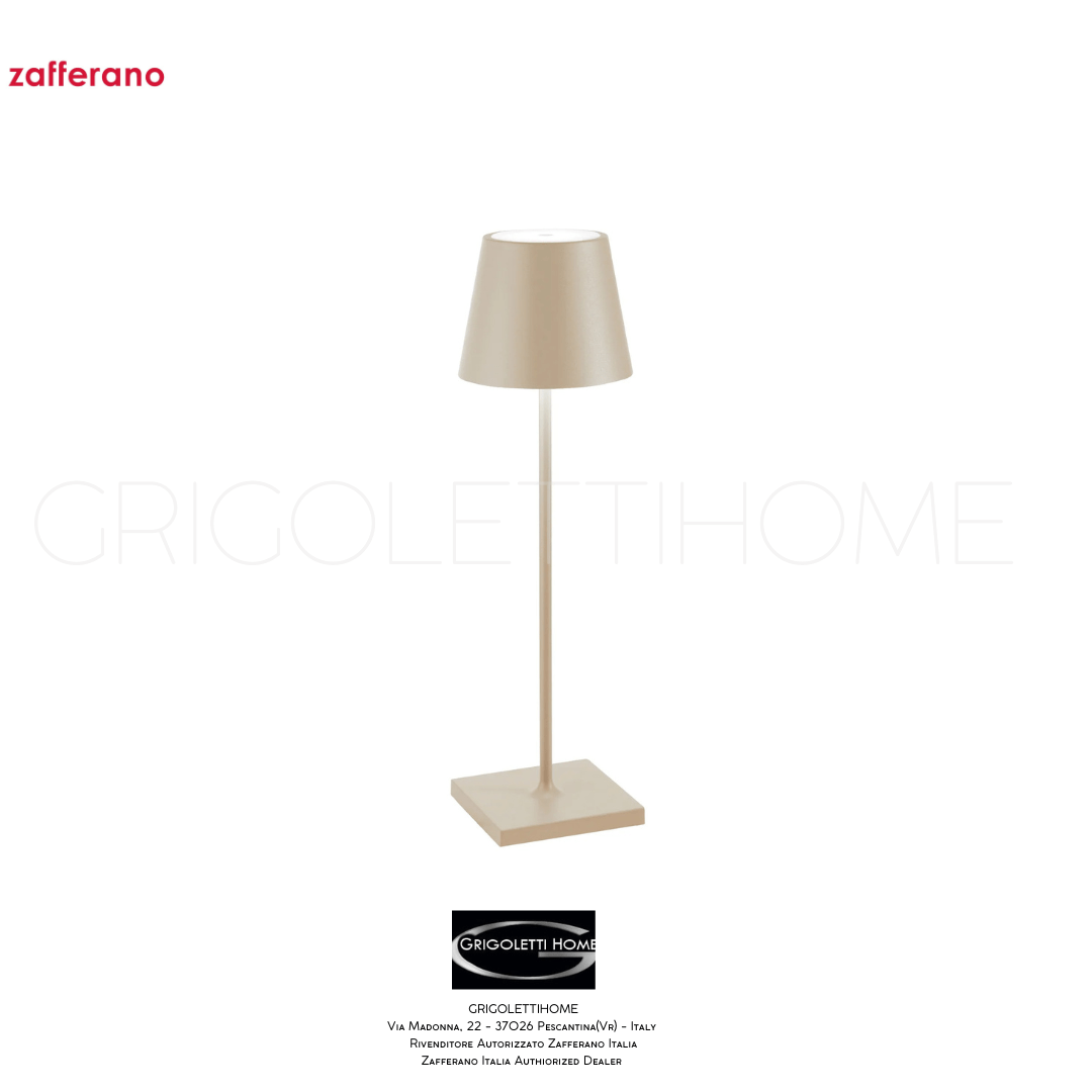 Lampada Ricaricabile Dimmerabile Poldina Pro h cm 38 – Zafferano – Colore Sabbia