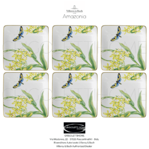 Set6 piatti dessert Amazonia quadrato Villeroy & Boch GrigolettiHome