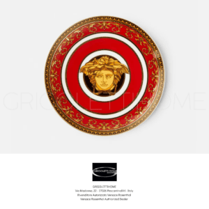 piatto piano cm 18 medusa rosso nuovo rosenthal versace