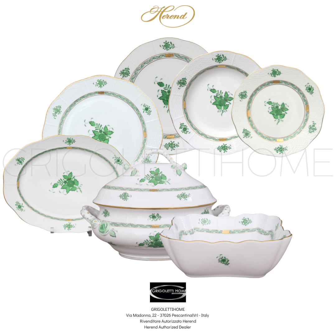 Set Servizio Piatti 40 pezzi per 12 Persone – Apponyi Verde – Herend