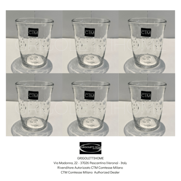 Set 6 bicchieri Acqua Trasparente Samoa CTM Comtesse Milano GrigolettiHome