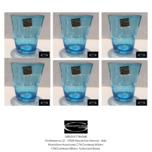 Set 6 Bicchieri Acqua - Samoa Azzurro - CTM Comtesse Milano